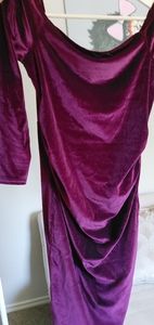 Off The Shoulder Midi Maternity Dress